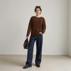 Slack Aesthetics! Flower-stitched Crew Neck 0 Wool Knitted Sweater Women's Top Early Autumn Pullover Loose Bottoming Shirt