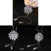 Elegant Snowflake Crystal Pendant Long Necklace For Women With Alloy Chain