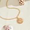Retro Sunflower Niche Necklace, Ultra-long Portrait Pendant, Trendy Ladies Necklace