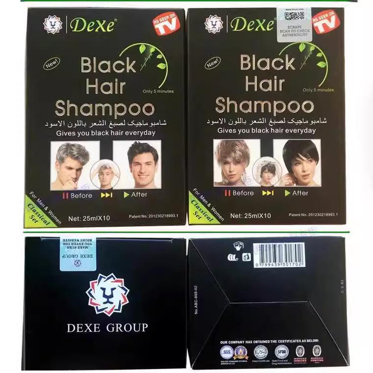 Dexe Doğal Siyah Saç Boyası Yıkama - Gri Kapatıcı için Onlu Paket Tarak, Saça Nazik