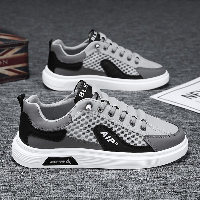 

Модная мужская обувь, летняя повседневная обувь из дышащей сетки, тренд модных и удобных красивых туфель с полыми пластинами, мягкая подошва 44