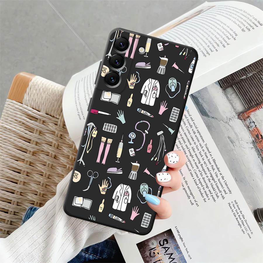 

Cool Nurse Medicine Black Soft Phone Cover Case for Samsung Galaxy A51 A73 A32 A36 A35 A41 A22 A52 A23 A53 A25 A71 A24 A55 A26 Galaxy A52s 5G