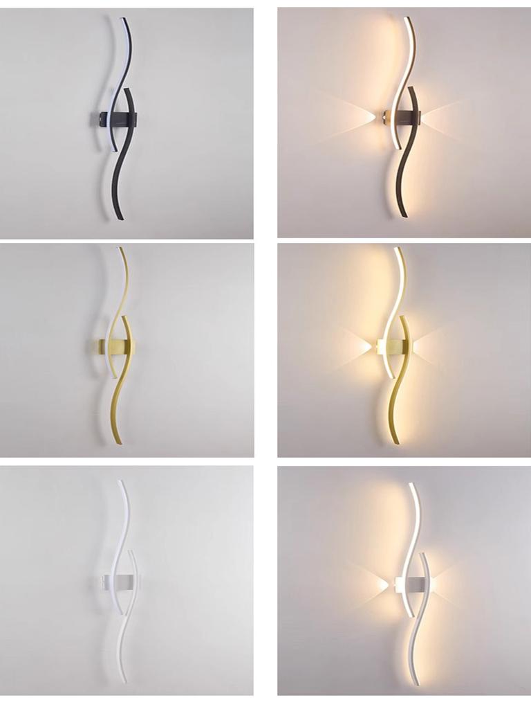 110-240v Led Modern Gold/Black remote control Wall Lights lustre Bedroom Bedside lamp Sofa TV Background Interior fixtures Wall