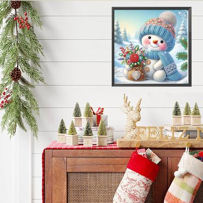 Snowman Diamond Art Kits for Home Wall Decoration DIY Gem Art Diamond Painting Kits Crystal Rhinestones Diamond Painting 30x30cm