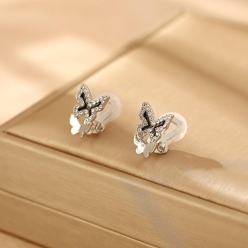 2023 yeni hiçbir piercing kulak klipsi kelebek kulak klipsi moda küpe kadın