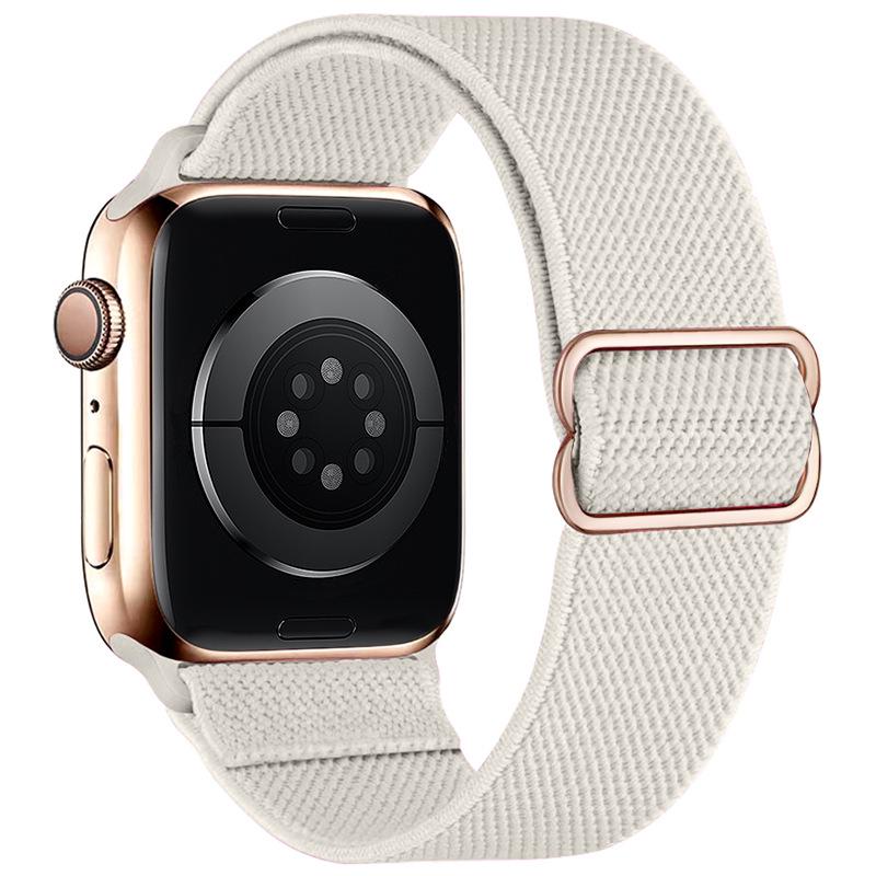 Adjustable Apple Watch Strap with Japanese Buckle - Single Loop Woven Elastic Nylon Compatible with iWatch