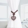 Elegant 2Pieces Braided Rope Window Curtain Tiebacks with Heart Pendant Drapery Holdbacks Ties for Home Aesthetic Decors