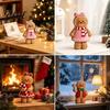 Holiday Tabletop Decor Cartoon Gingerbread Wooden Ornament Double-sided Printed Desktop Figurines Style Decorative Craft for Home And Party Display