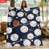 2D Flat 1pc Baseball Layout Outdoor Ultra Soft, Portable Flannel Blanket -Lightweight Home Furnishings Bedding Blanket Suitable for Travel Camping Liv