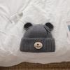 Thick knitted handcrafted bear wool Moao children's cute warm casual and face showing small pullover hat  cold hat for autumn and winter