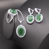 European-American Zircon Jewelry Set: Ring, Necklace, Earrings - Three-Piece Inlaid Zircon Collection