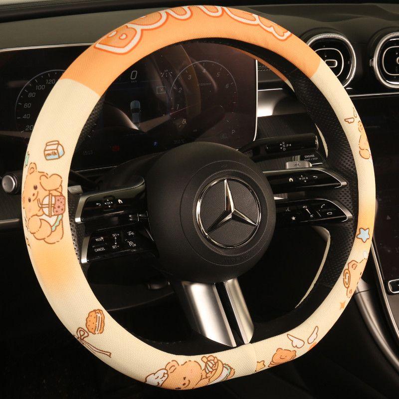 Steering Wheel Cover, Suitable for All Seasons, Cute New Style, Non-Slip, Sweat-Absorbent, Summer Wear-Resistant, High-End Feel, Round Handlebar Cover