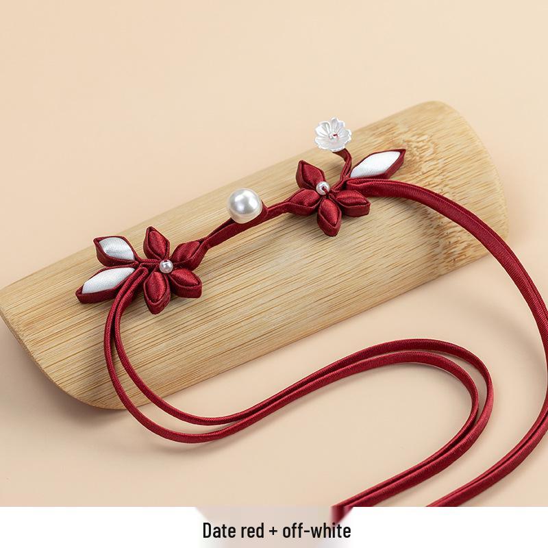 Cherry Blossom Pearl Buckle - Handmade Qipao Style Buttons for Hanfu & Tang Suit