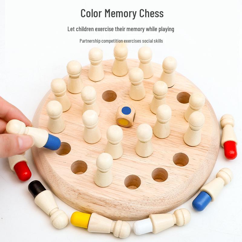 Cross-Border Wooden Memory Chess & Puzzle Board Game for Kids - Early Education & Parent-Child Interaction Toy