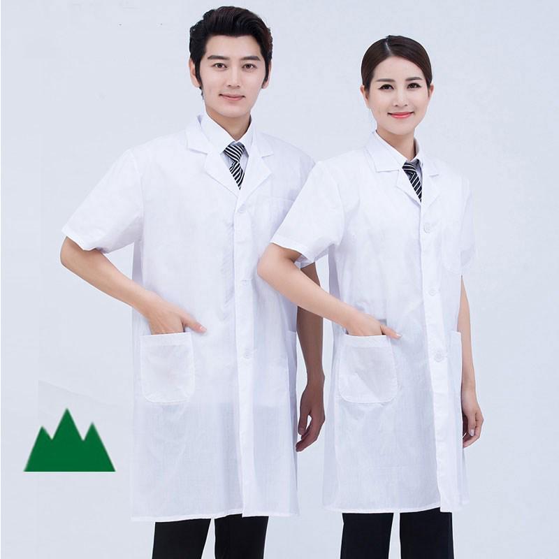 Men's Short Sleeve White Lab Coat for Summer - Doctor's Workwear