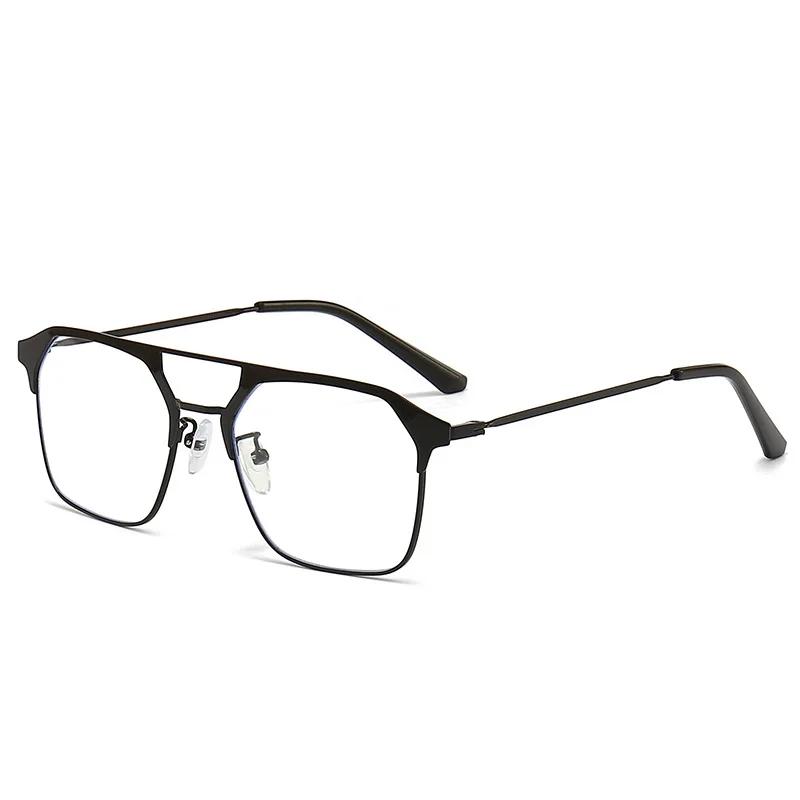 Anti-Blue Light Glasses Stylish Retro Black Frame Men's Prescription Glasses Clear Lens 0~-400°