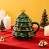 Christmas Tree Mug 16oz, Nostalgic Themed Lidded Tumbler for Coffee Hot Drinks Holiday Gift for Kids Friends Home Office Use