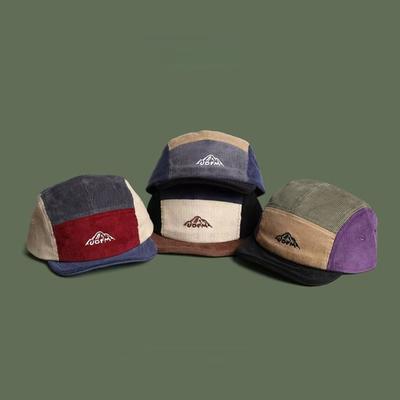 Japanische Retro-Farbkombination Flachkrempige Kappe Baseballkappe Herren- und Damen-Sonnenschutz Kordstoff Straßenmode Kappe