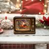 Christmas Santa Claus Music Box Television Shaped Artwork Gift with Light Decoration Ornament for Wedding Cafes Home Restaurants