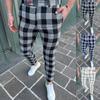 Pantaloni eleganti elasticizzati alla moda da uomo Pantaloni scozzesi slim fit Pantaloni da abito da lavoro Pantaloni da golf casual