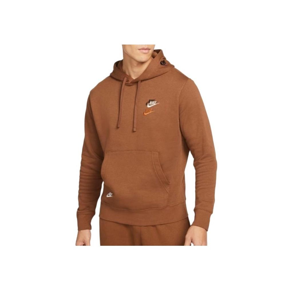 Nike Solid Color Pullover Hoodie Long Sleeve Sweatshirt Men tops Brown DM8883-204