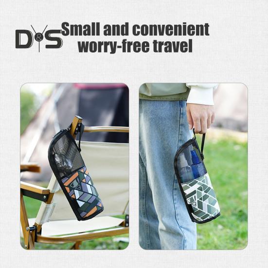 Outdoor Cutlery Storage Bag with Mesh Pocket Waterproof Portable Travel Camping Picnic Chopstick Fork Spoon Utensils Organizer Drying Carrying Bag