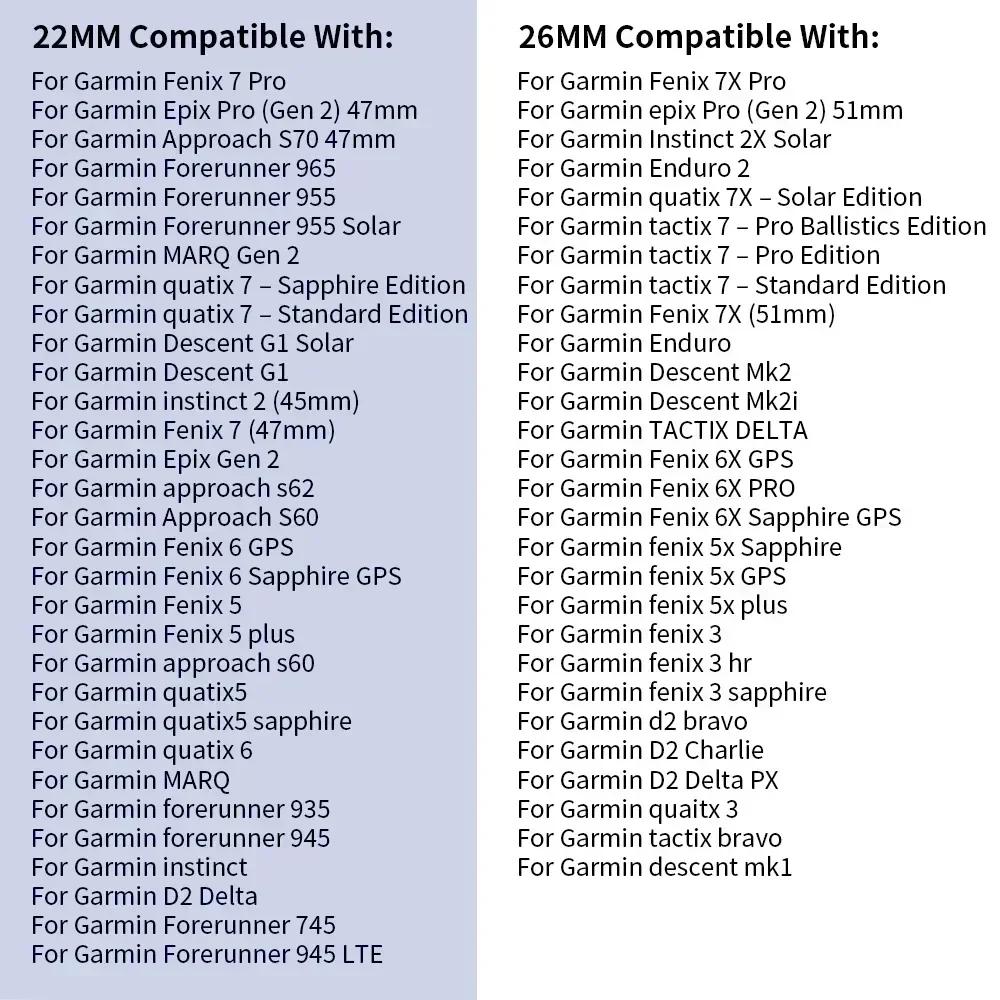 22 26mm Nylonový taktický řemínek Pro GARMIN FENIX8 7 7X PRO 6 6X Měkké odolné tělo pásku Pro 965 Instinctive QuickFit náramek