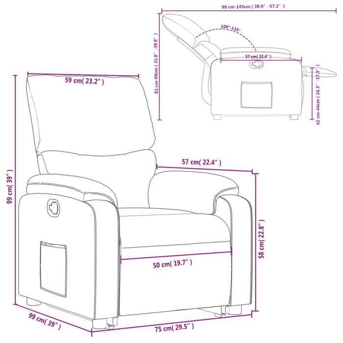 VidaXL Recliner, Relaxation Chair with Adjustable Backrest and Footrest, Living Room Seat, 3204832