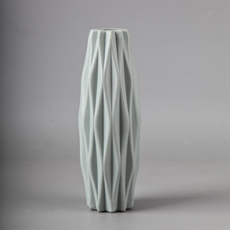 Nordic Color Plastic Camellia Flower Vase - Creative Imitation Glaze for Dry & Wet Flowers
