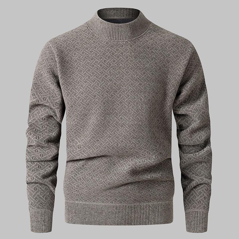 Men S Casual Half Turtleneck Fleece Thick Knit Sweater
