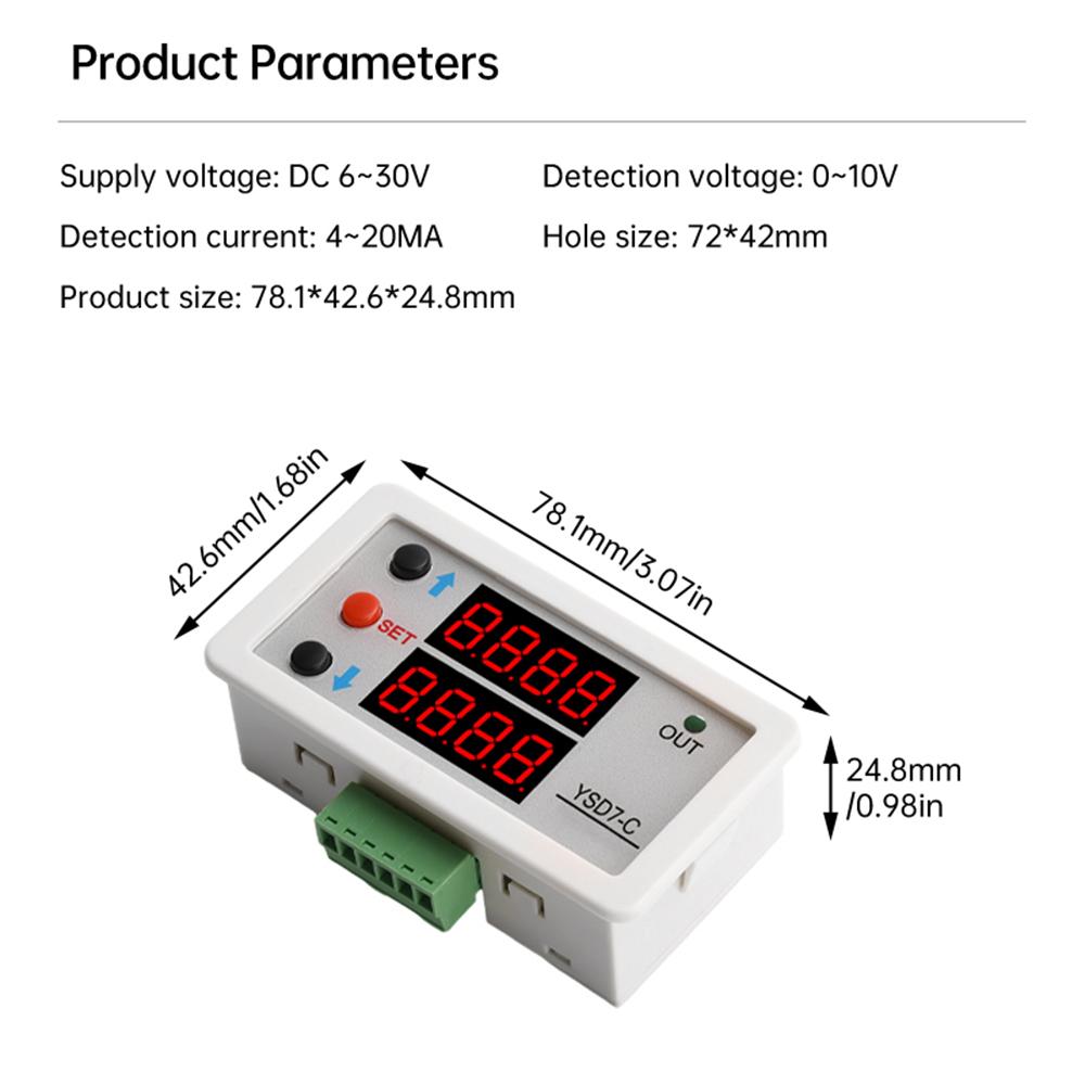 New DC 6-11V YSD7-C High Precision Voltage And Current Meter LED Digital Display Signal Meter 1-11V 1-11MA Analog Input