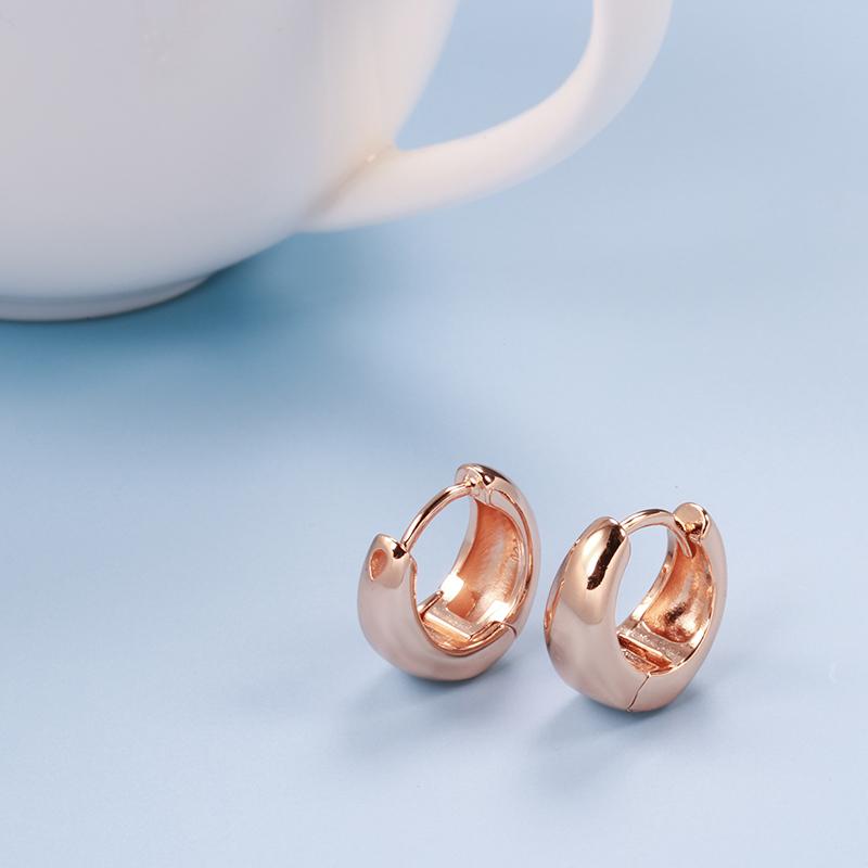 Fashion Glossy Dangle Earrings  Rose Gold Simple Earrings For Women High Quality Daily Fine Jewelry
