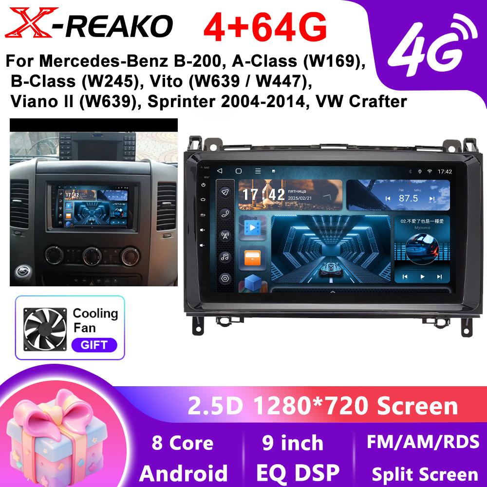 

Автомагнітола для Mercedes Sprinter Benz B200 Vito W639 Viano B Class W169 W245 W209 Мультимедіа Carplay Auto Стерео 8 core 4GB+64GB