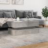 Coffee Table With LED Lighting, Concrete Gray, 90X50X40 Cm