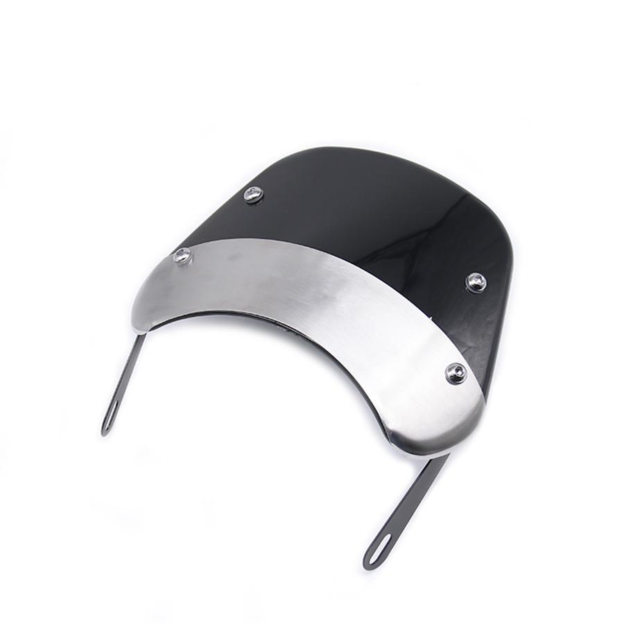 Motorcycle Retro Windshield Windscreen Kit Fitting For 5'' & 7'' Round Headlight