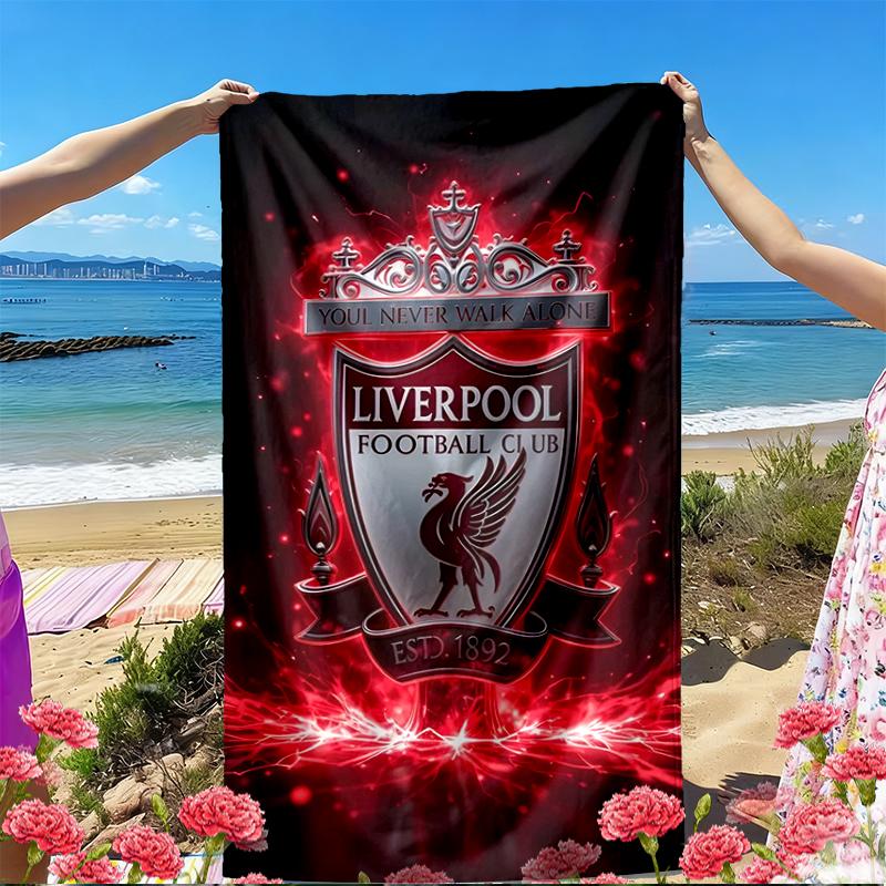 Football Club Print Beach Towel, Versatile Lightweight Absorbent Beach Towel for Pool Surf Yoga Bathroom, Perfect Birthday Holiday Gift