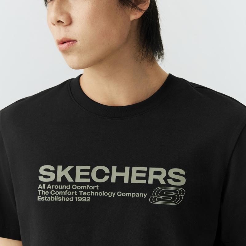 Skechers Knitted Crew Neck Pullover Short Sleeve T-Shirt Unisex tops L226U065-0018