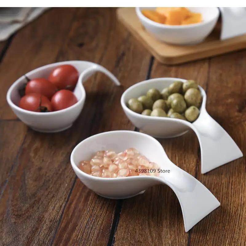 Ceramic Plate Fruit Salad Bowl Wooden Tray Japanese Tableware Kitchen Cooking Tools Home Baking Dish Sauce