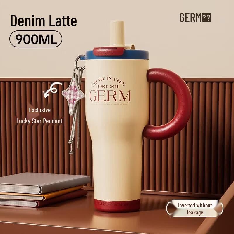 Стильная женская термокружка Germ 900 мл с трубочкой