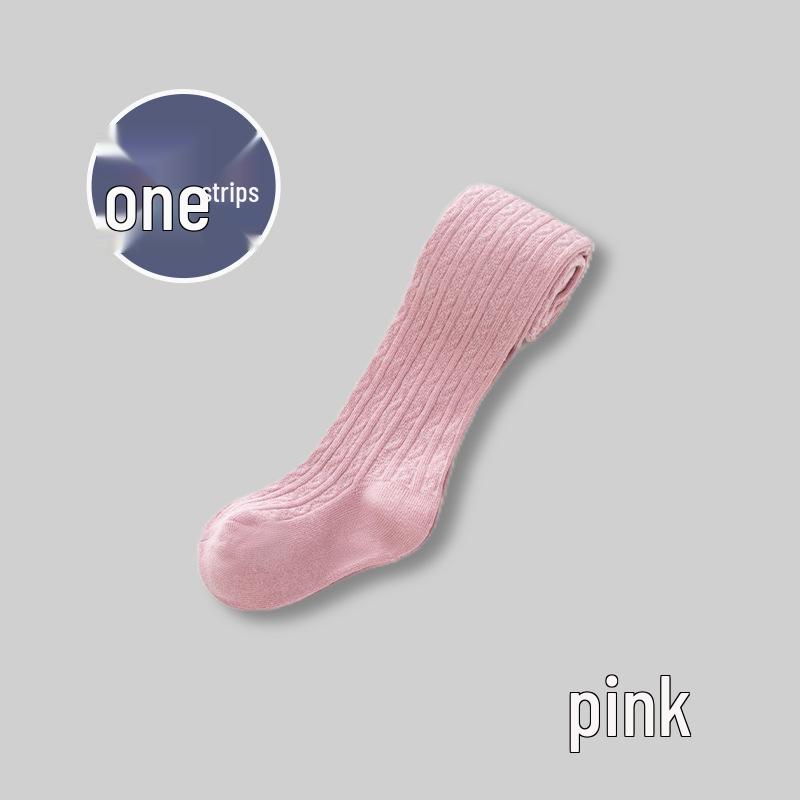 Stickade babystrumpbyxor - Andningsbara vår/höst strumpbyxor för spädbarn med kabelstickad design