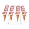 6/16 Holes Acrylic Ice Cream Cone Holder Cupcake Popcorn Rack Party Wedding Buffet Display Stand Transparent Ice Cream Shelf