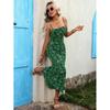 2026 Summer New Fashion Printed Suspender Sexy Backless Waist Hip Fish Tail Dress