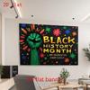 2D flat flag black historical month fist bump mural - used for general celebrations, Father's Day