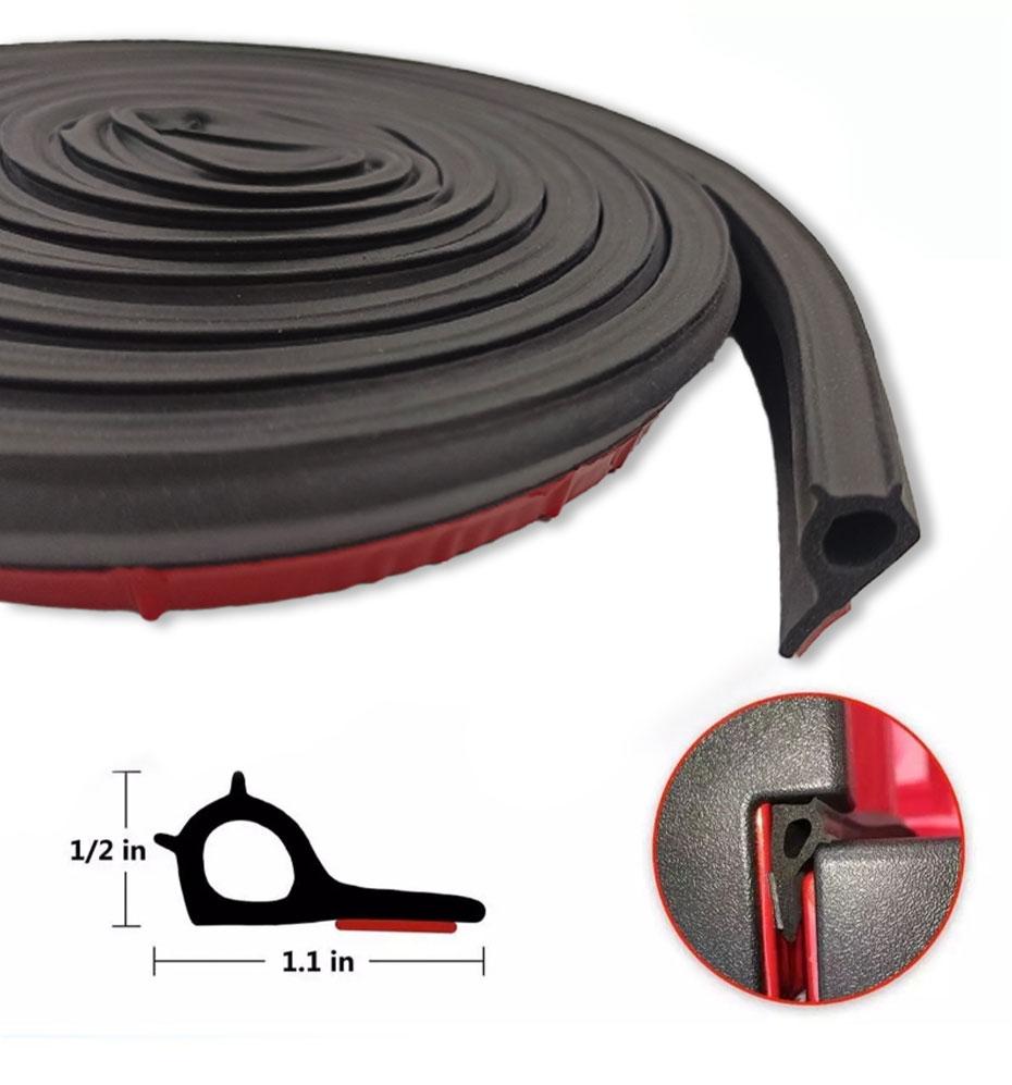 BLALION 3/5M Pickup Weather Stripping Truck Tailgate Sealing Strip Sticker P Type Universal Wind Proof Car Rubber Seal Strip