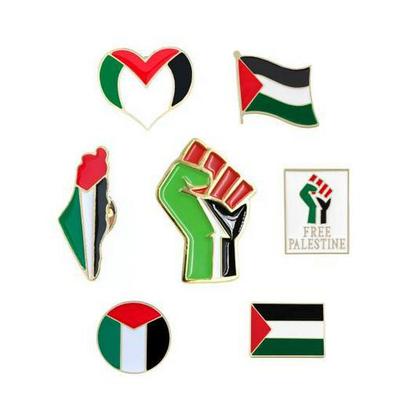 Kovový odznak s vlajkou Palestiny - Odznak s národní vlajkou