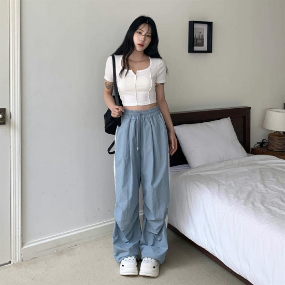 New Arrivals Open Run Women Color Block Wide Pants