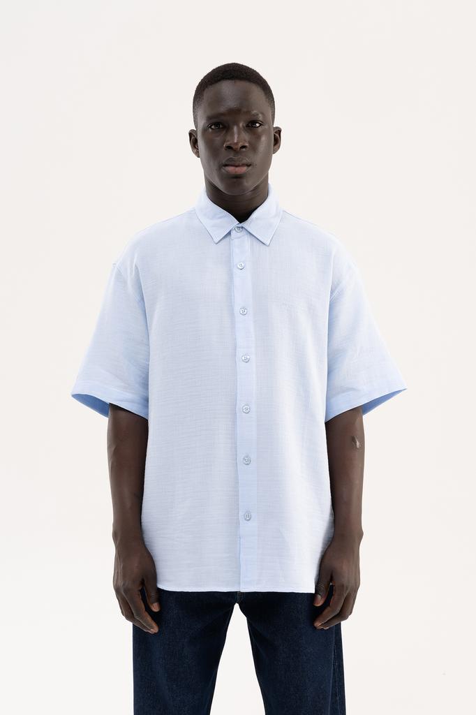 Machinist Oversized Basic Cotton Men's Shirt – Light Blue S