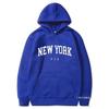 New York U.S.A City Hoodies Letter Graphic Print Men Fleece Sweatshirt Hip Hop Casual Hoodie Vintage Pullovers Loose Y2k Clothes