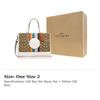 Coach Fabric With Leather Tote Bag, Shopping Bag, Tote, One Shoulder Handbag Large Women's Brown & White CJ578-SVOT8