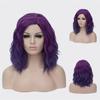 Curly Cosplay Wigs  for Women Short Blue purple Pink Green Golden Yellow Side Part Heat Resistant Fiber Synthetic Hair